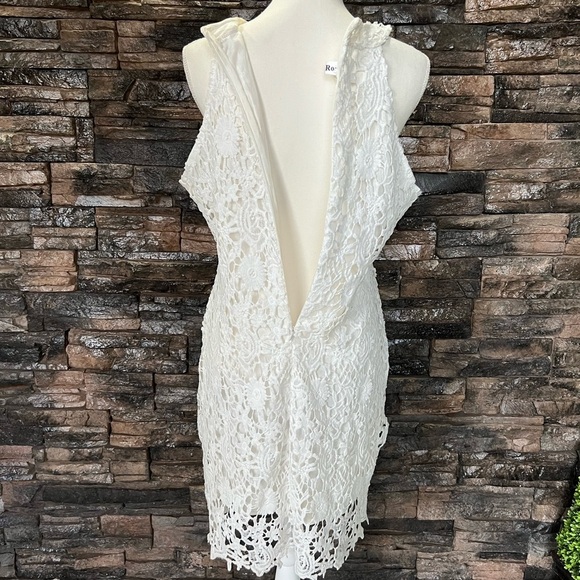 White Halter Sheath Midi Dress for Brides - Picture 5 of 11